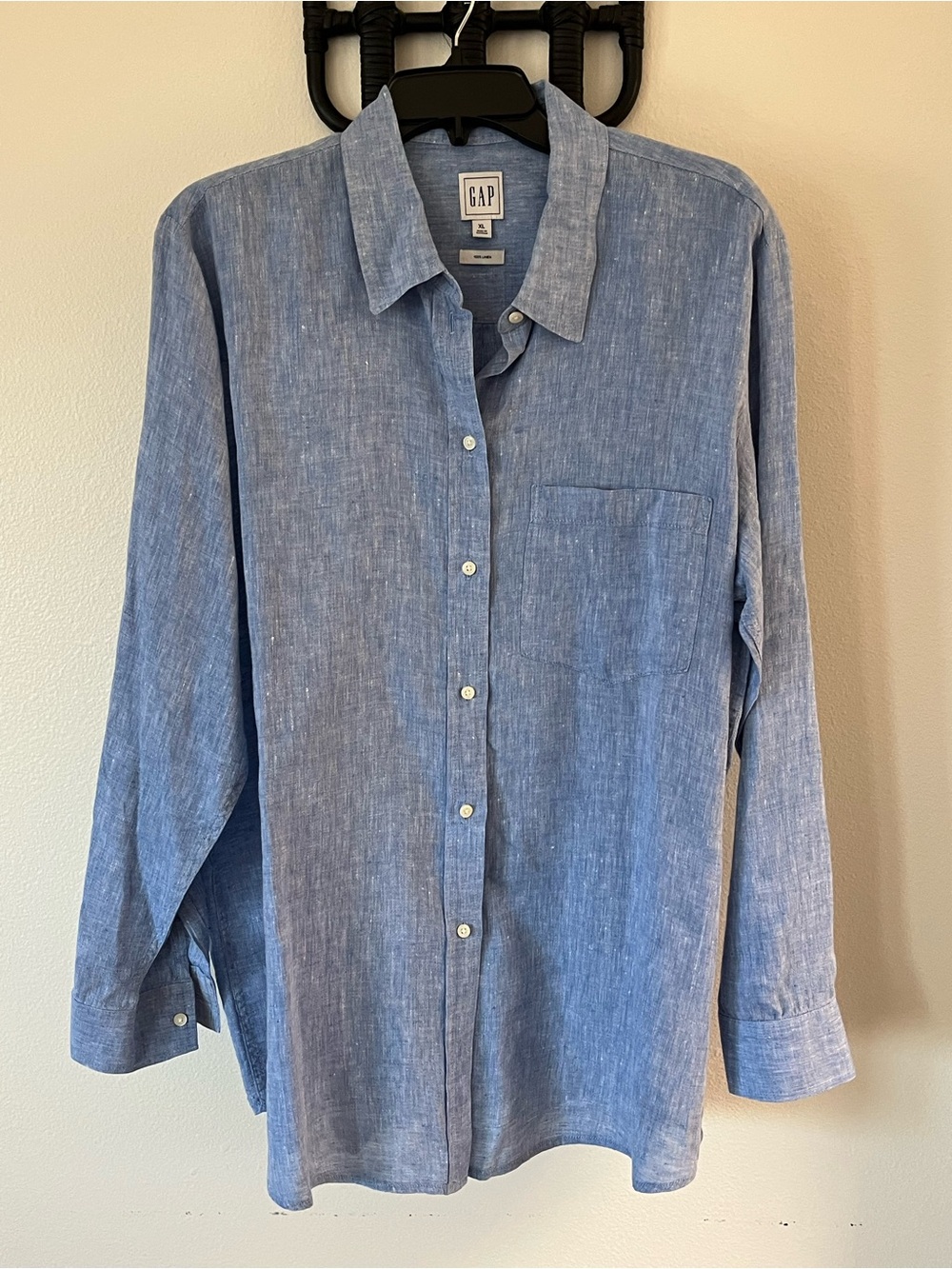 Gap Linen Button Down Long Sleeve Blouse Sz: XL